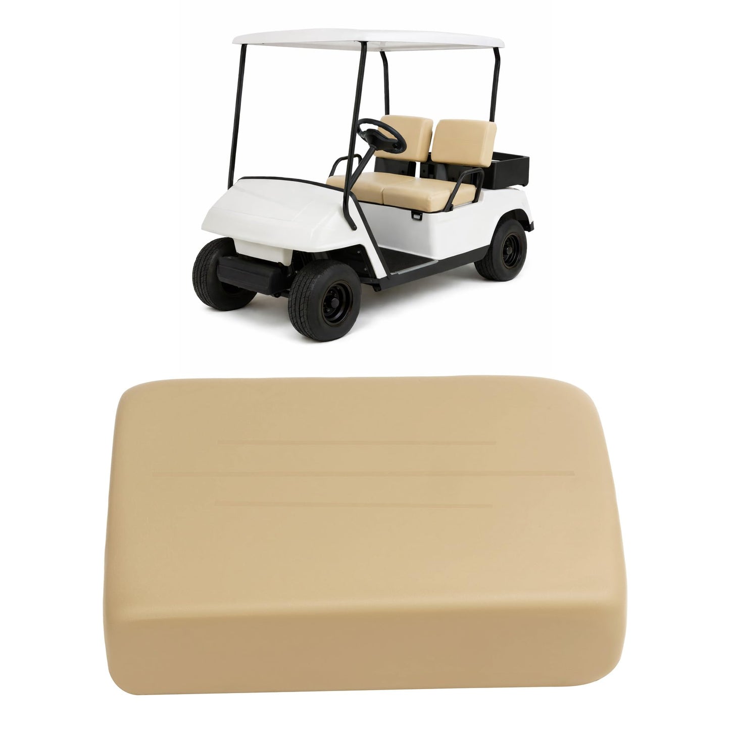KUAFU Seat Backrest Compatible with 1973-1994 EZGO Marathon Plastic Foam Tan Seat Back Cushion