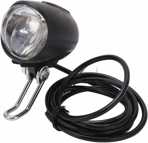 CYTGOUPER 18-100V 3W 35LUX E Bike Headlight 2 Pin,Universal Voltage Brakelight Lamp Headlight,2 In1 Electric Bike Head Light Horn Lamp with 1.49m Cable for Electric Bike(No Switch)