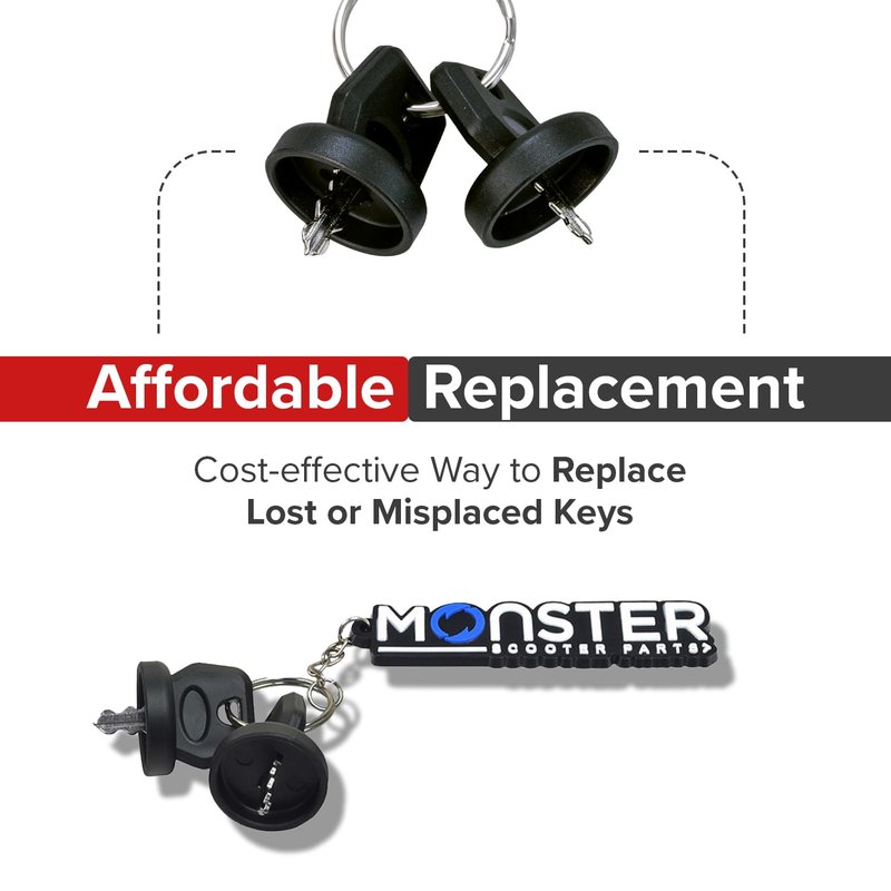 AlveyTech Keys for Golden Technologies Buzzaround LT (GB107) and EX (GB118/GB148), also Later Models of the Buzzaround XL (GB147) and XL HD (GB117H) - Set of 2 Keys for Mobility Scooter (MBE-BZ7-KEYS)