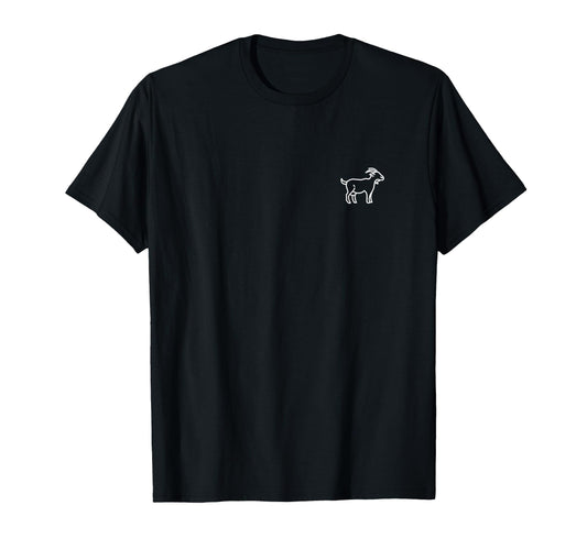Goat Animal Badge Patch Line Art Icon Outline Gift T-Shirt Small