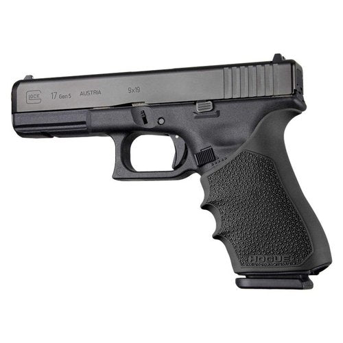 Hogue HandAll Beavertail Rubber Grip Sleeve for Glock 17, 17L, 17MOS, 18, 19X, 22, 24, 31, 34, 34MOS, 35, 45 (Gen 1, 2 & 5), Black - 17020
