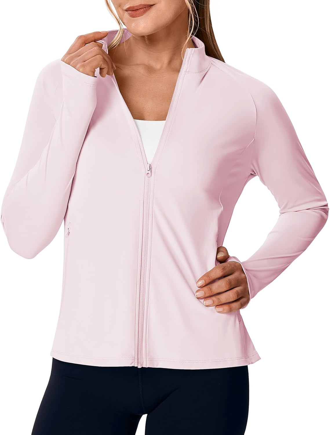 Rdruko Women's Lightweight Athletic Jacket - UPF 50+ Sun Protection | Full Zip, Long Sleeve, Packable
