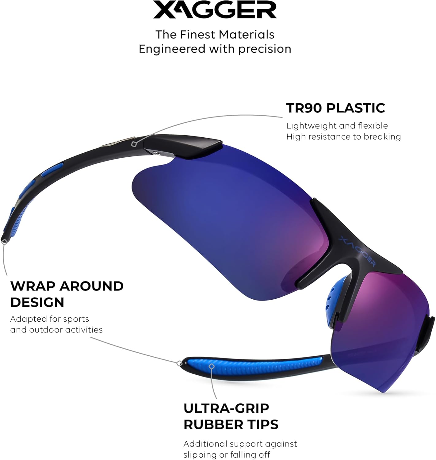 Xagger Kids Polarized Sports Sunglasses - Durable TR90 Frame for Boys & Girls | Perfect for Baseball & Softball