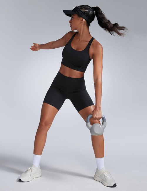CRZ YOGA Biker Shorts - High Waisted 6'' Butterbreeze Athletic Wear for Gym, Yoga & Running