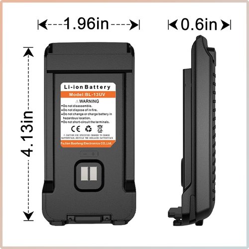 BAOFENG 3 Packs BL-13UV Battery USB-C Charging Enlarge Original Li-ion Battery Rechargeable DC7.4V for GM-15 Pro UV-13 Pro P15UV for TYT UV88 UV98