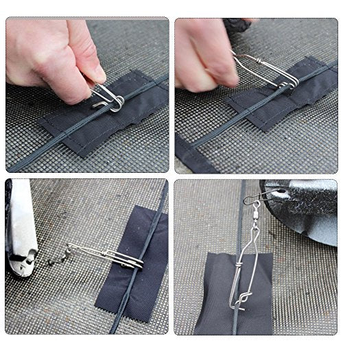 JSHANMEI 10pcs Stainless Steel Longline Fishing Snap Clips with Duo Lock Swivels for Saltwater Tuna & Decoys