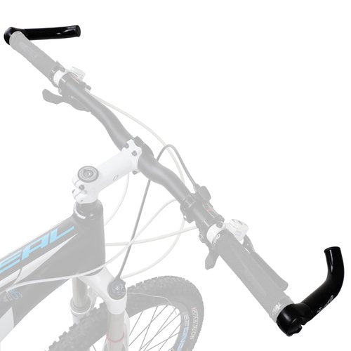 Venzo Bicycle Handlebar Extender for Mountain Hybrid Bike - Compatible with 7/8'’ 22.2mm - Flat Bar Ends with Plugs - 150mm - Ergonomic Design Lightweight & Durable - Gloss Black