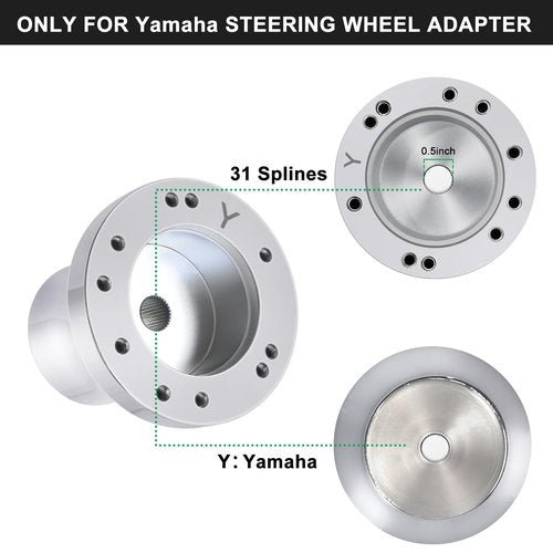 Shu-Ran Golf Cart Steering Wheel Adapter Only For Yamaha Golf Cart, Silver