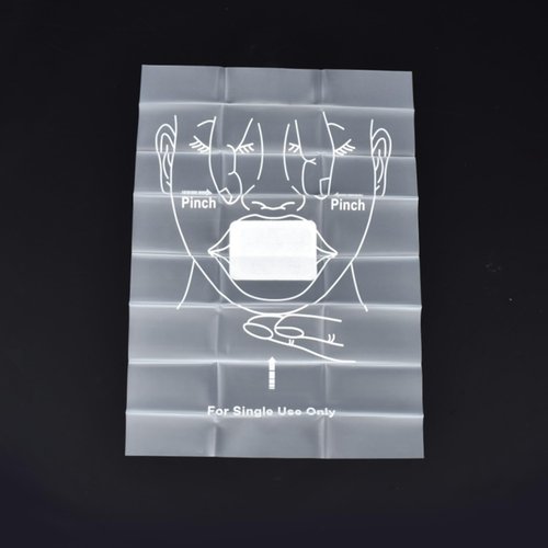 200 Pack CPR Training Face Shields, Individually Wrapped, Latex-Free Disposable Barriers for CPR Manikin Practice, Classroom Instruction and First Aid Training