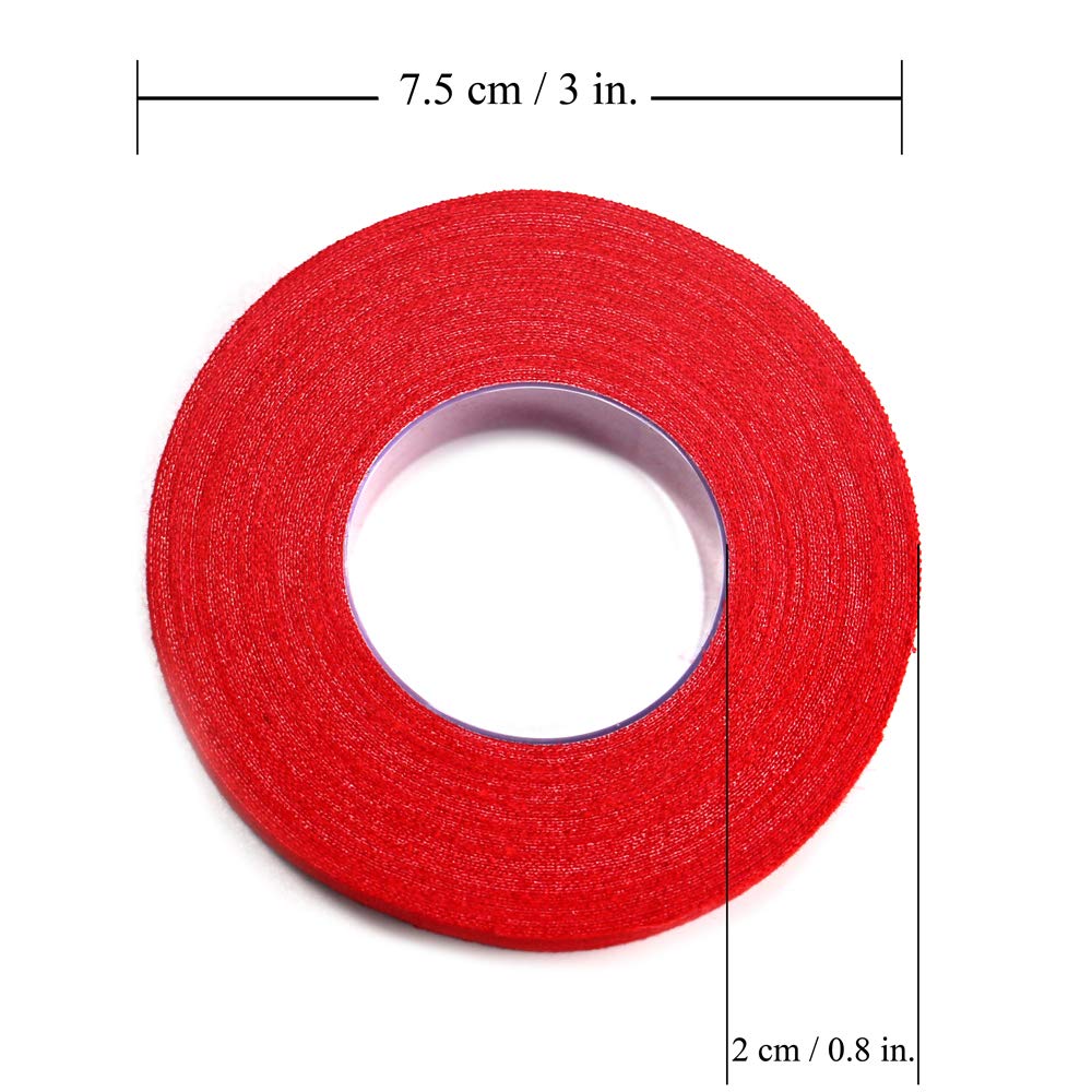 LEONARK Fencing Foil Blade Protective Tape - Red 10M (32.8ft) Durable Fabric Tape for Foil Sword Maintenance, 2cm (0.8in) Width, 7.5cm (3in) Roll Diameter - 1 Pack