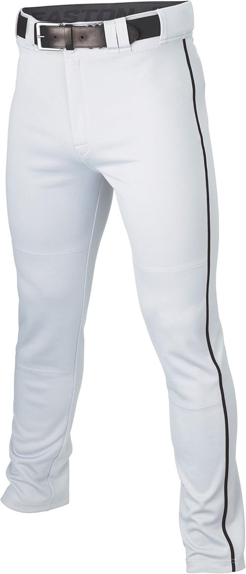 Easton Men's Rival+ Baseball Pants - Full Length Semi-Relaxed Fit | Adult Sizes | Piped Design | Various Colors