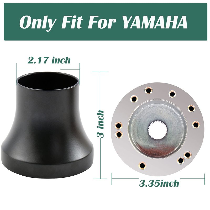 Roykaw Golf Cart Steering Wheel Adapter Compatible with YAMAHA Silver