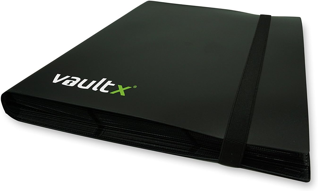 Vault X 9 Pocket Trading Card Binder - Holds 360 Cards | Standard Size, 20 Side-Loading Pages (Black)