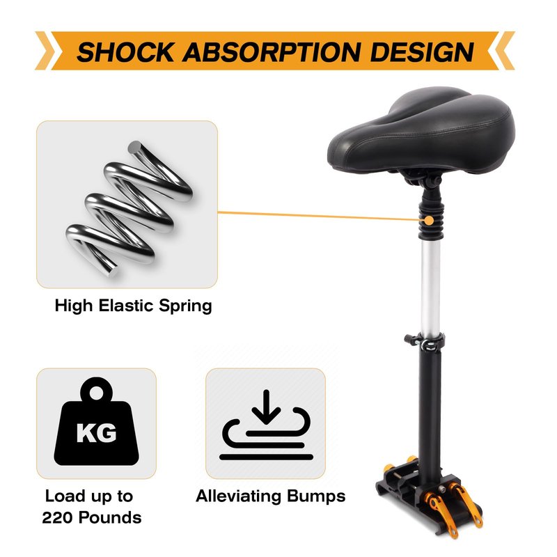 Yungeln New Upgrade Electric Scooter Seat,Adjustable Shock Absorption Seat Compatible with Xiaomi M365 M365 Pro Electric Scooter Fits 5.5"-6.2"