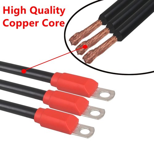 Golf Cart Battery Cable，HKOO Golf Cart Battery Cables Wiring Kit for EZGO TXT 1994 & UP 36 & 48 Volt with 4 Gauge 7 PC AC/DC Wire Golf Cart Battery Cable Set