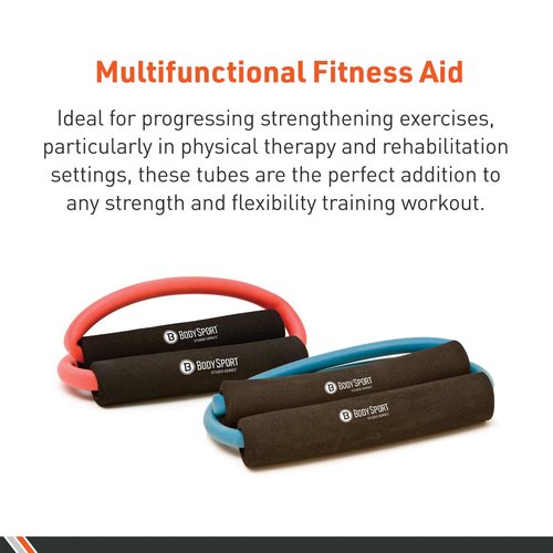 Body Sport BDS150HVY Heavy Resistance Loop Tubing with Foam Pads, Red