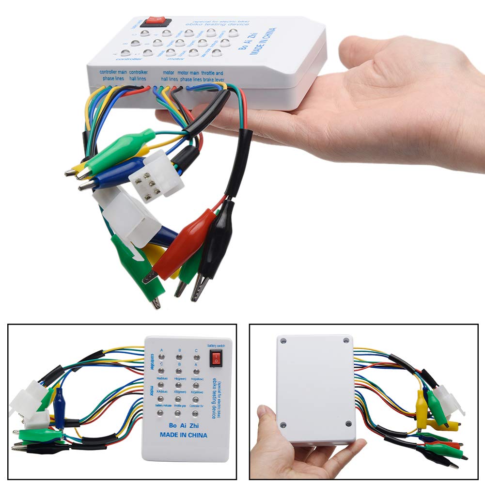 24V/36V/48V/60V/72V Electro Car E-Bike Scooter Brushless Motor Controller Tester for Teste Motor Coil (White)