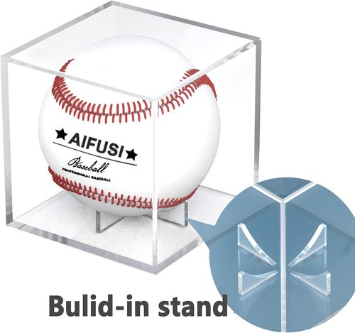 Baseball Display Case - UV Protected Acrylic Holder for Official Size Baseballs | Clear Cube Memorabilia Storage