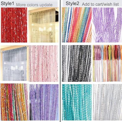 Sequin String Curtain for Doorway - 39x79 Inch - Purple