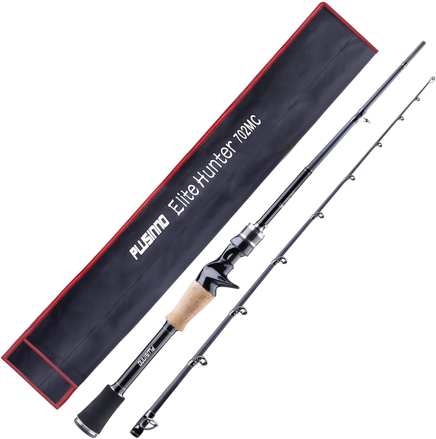 PLUSINNO Elite Hunter Fishing Rod - 7FT IM6 Graphite Spinning & Casting Rod with Stainless Steel Guides | Golden