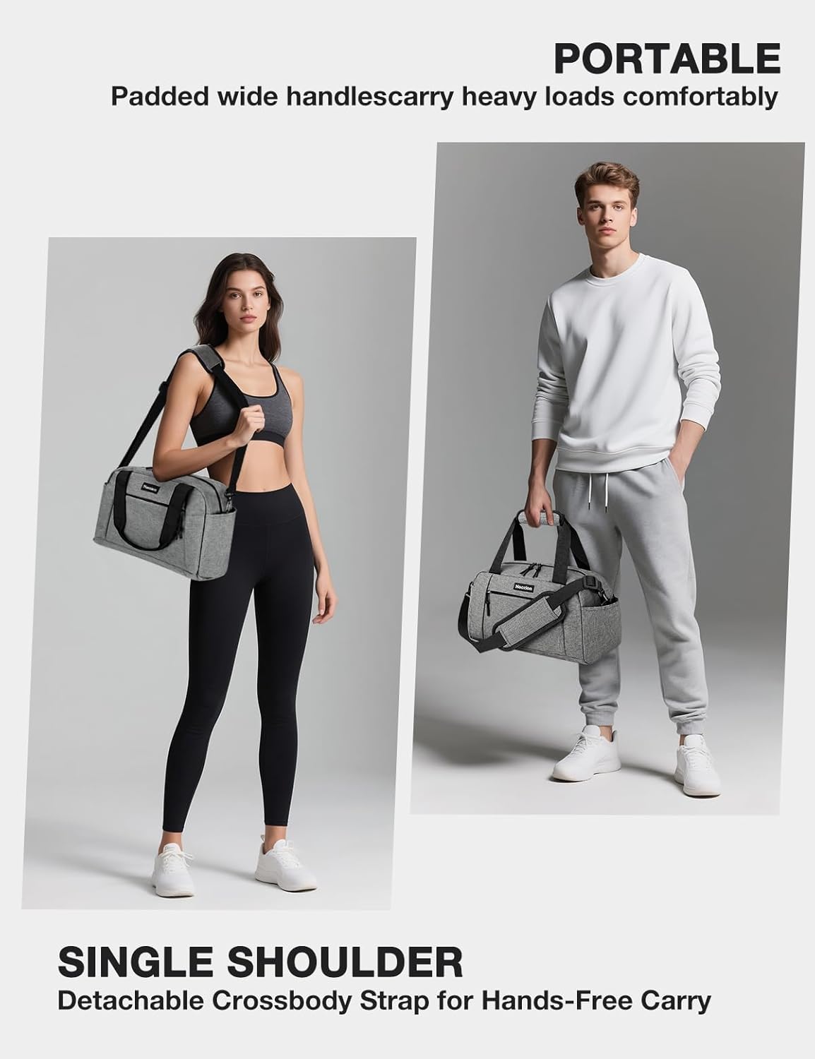 Noozion 14-Inch Mini Duffle Bag - Lightweight Gym Bag for Travel & Workouts | Multiple Pockets