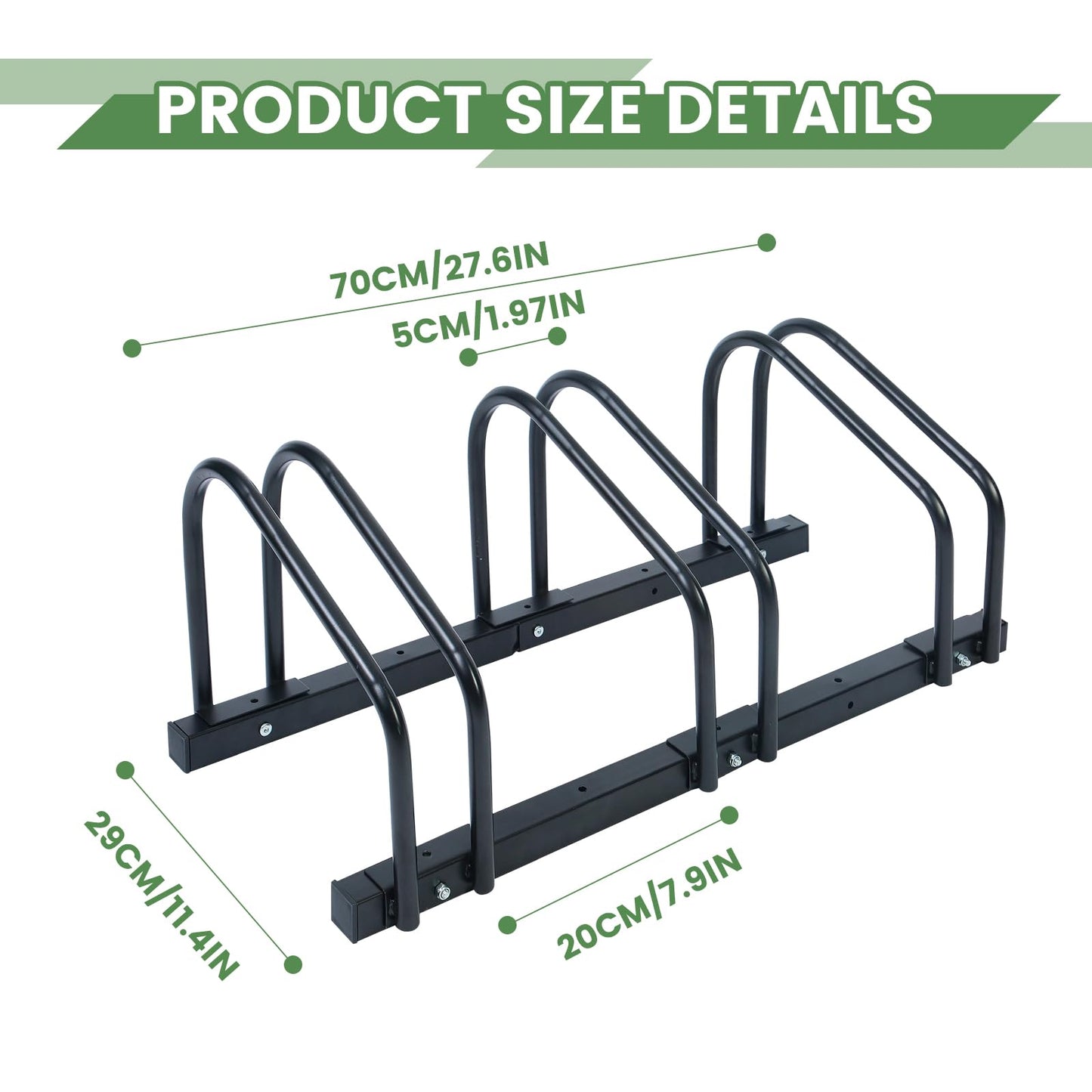 Auwey Bike Floor Rack Bike Floor Parking Bicycle Parking Rack Bike Storage Stand Bike Floor Stand Bicycle Storage Organizer for Mountain Bike, Road Bike Fit 22-28" Wheel Stand Tire Width 2.2"