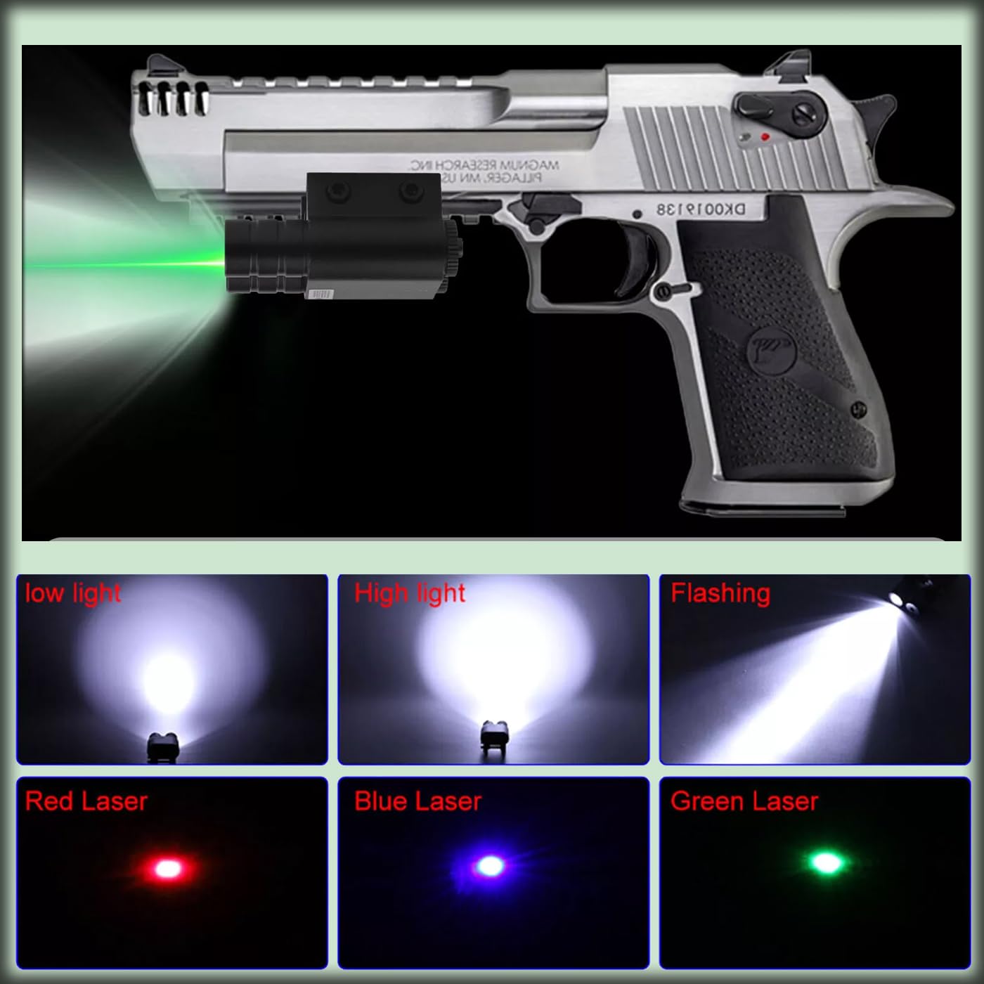 GOTICAL Pack of 2 Tactical Combo LED Flashlight and Green Laser Sight Tactical Output That Exceed < 5mW not exceeding 5mw (Pack of 2 - White Flashlight and Blue Laser)