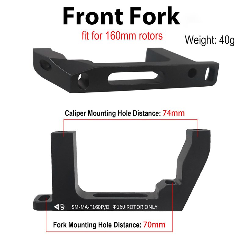 CooMeng SM-MA-F160P/D R160P/D Flat Mount to Post Mount Brake Caliper Adapter for 160mm Rotors Road Disc Brake FM to PM