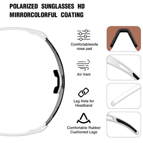 FMY Polarized Cycling Glasses Youth Baseball Glasses for Men Women,UV400 Protection Sports Sunglasses for Running Driving