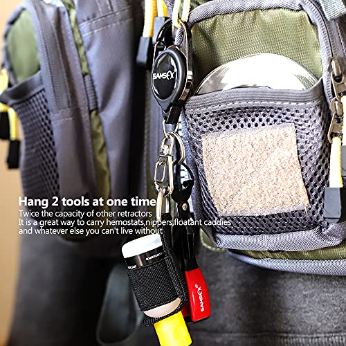 Fly Fishing Zinger Retractor Tool - Carabiner, 24" Cord, 3pcs