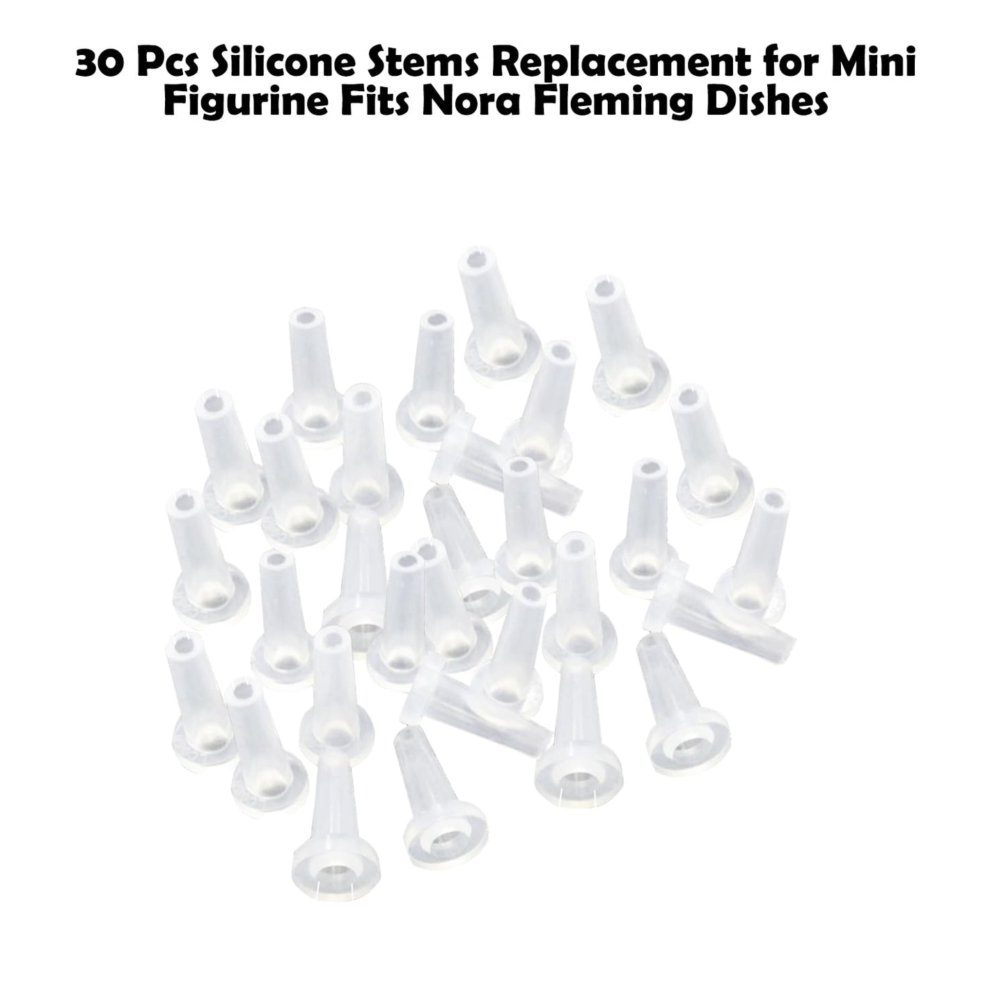 Dielianyi 30 Pcs Silicone Stems replacement for mini figurine fits Nora Fleming dishes Silicone Stem SetSilicone Stem for Nora Fleming Dish Accessory - Perfect Replacement Parts