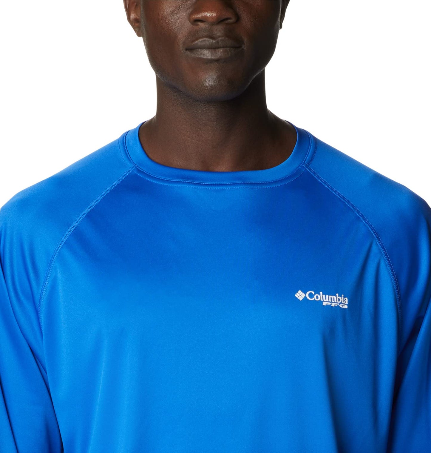 Columbia Men's Terminal Tackle Long Sleeve Shirt, Blue Macaw/White Logo, 4X Big