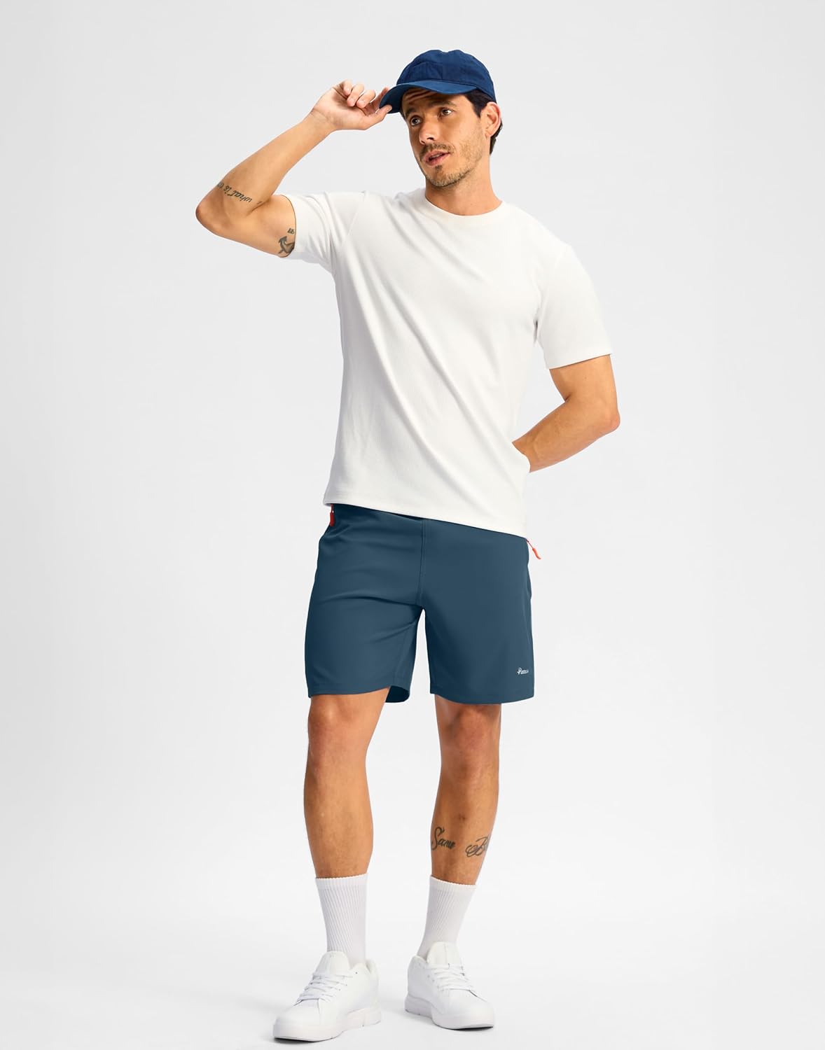Pudolla Men's Athletic Hiking Shorts - Lightweight Gym & Outdoor Shorts with 3 Zipper Pockets