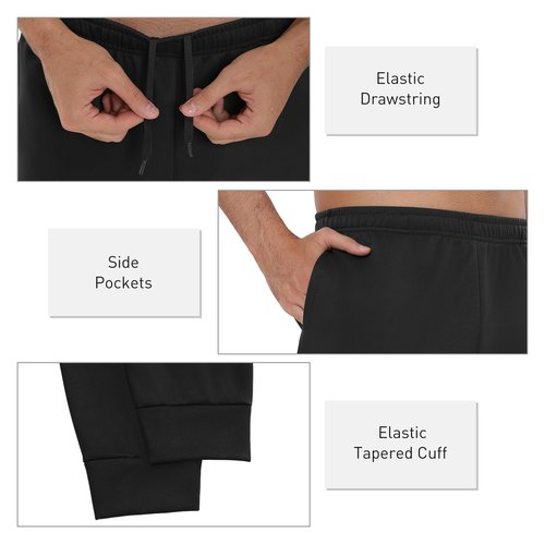 YOYI ABPOPA 4-Pack Mens-Sweatpants Pockets Tall Joggers-Pants - Thick Workout Athletic Pants for Men Black/Grey/Navy/Amy Green L