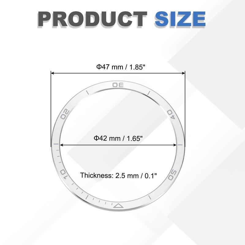 PATIKIL Watch Bezel Insert 47mm, Steel Watch Bezel Ring Adhesive Anti Scratch Bumper Cover Wristwatch Loop Frame Protective Case for Garmin for Fenix 8 Amoled Display, Silver/Gray