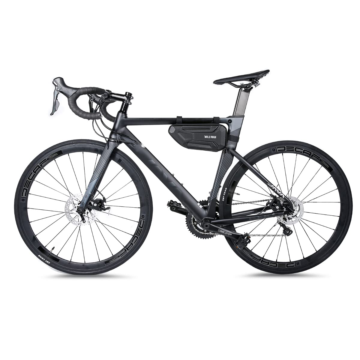 WILD MAN Rainproof Hard Shell Bike Triangle Frame Bag Top Tube Bicycle Bags Good for MTB Mountain Road Bike or Motorcycle Saddle (XT4, Twill)