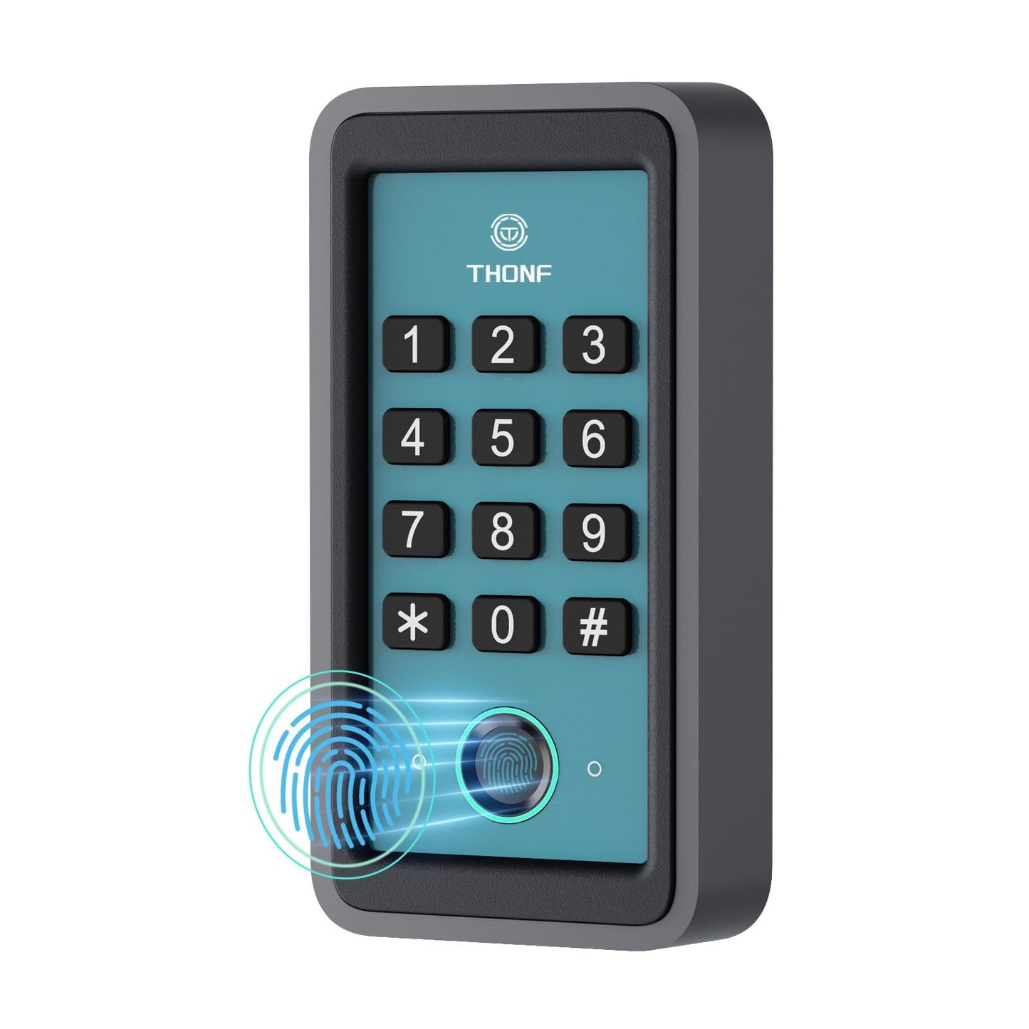 Thonf Wired Fingerprint Garage Door Opener Keypad, No Pairing Required Needed, Works with All Brands, Including Liftmaster, Chamberlain, Craftsman, Genie, Marantec, and Linear/Nortek (Plastic)