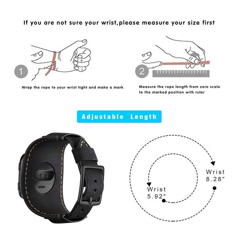 Sjiangqiao Compatible with Fitbit Sense/Versa 3 Bands Genuine Leather Cuff Band Replacement Strap with Stainless Steel Clasp Compatible for Fitbit Versa 3 Sense Accessories Men Women (Black)