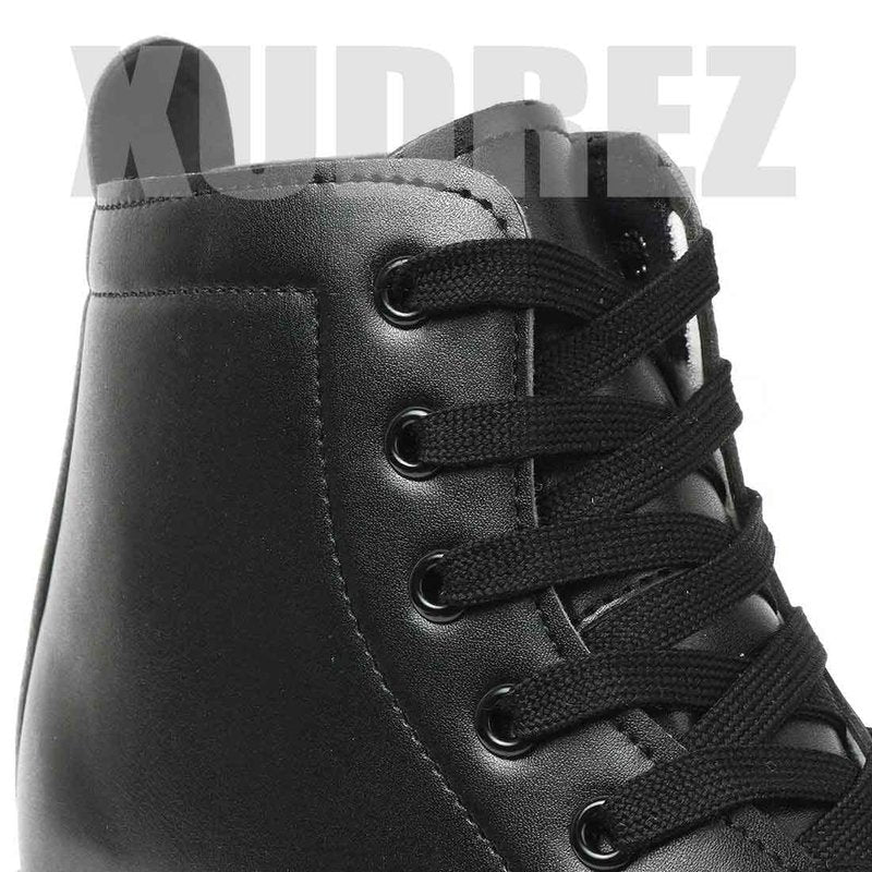 XUDREZ Classic Roller Skates High-Top Double-Row Leather Roller Skates for Women and Men (Black Black Wheel,9)