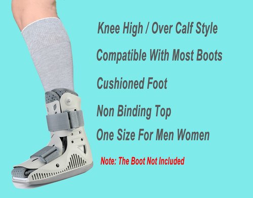 LORVVDE Cam Walker Walking Boot Socks Replacement Sock Liner for Orthopedic Boots Brace, Tube Sox for Air Cam Walkers and Fracture Cast Cover Grey 2 Pairs