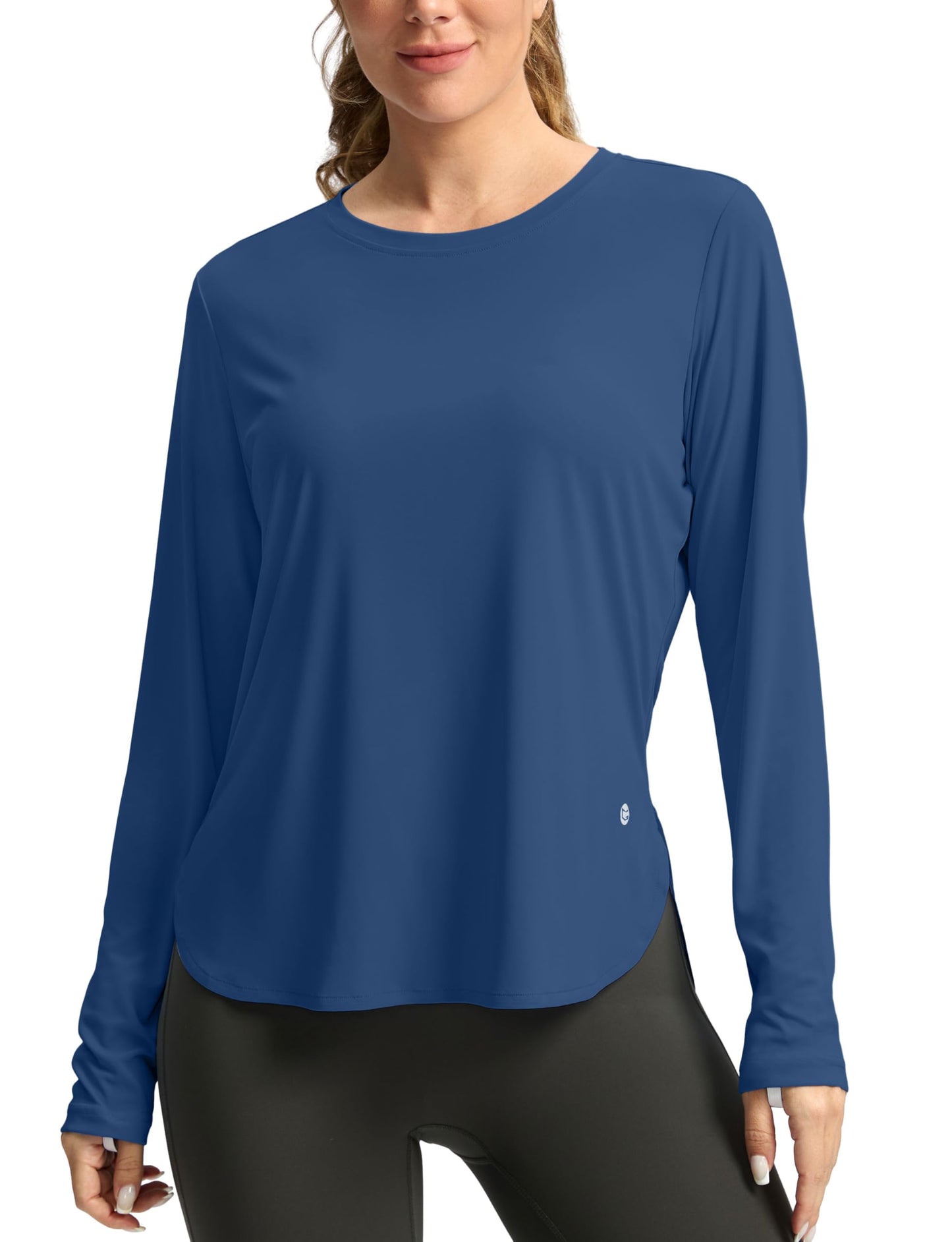 Women's Sun Shirts UPF 50+ Long Sleeve UV Protection Shirt Lightweight Quick Dry Workout Hiking Tops for Women(Dark Blue,XL)