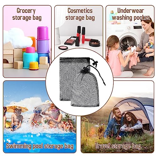 10PCS Small Mesh Drawstring Bags - 6x4 Inch Mini Nylon Bags