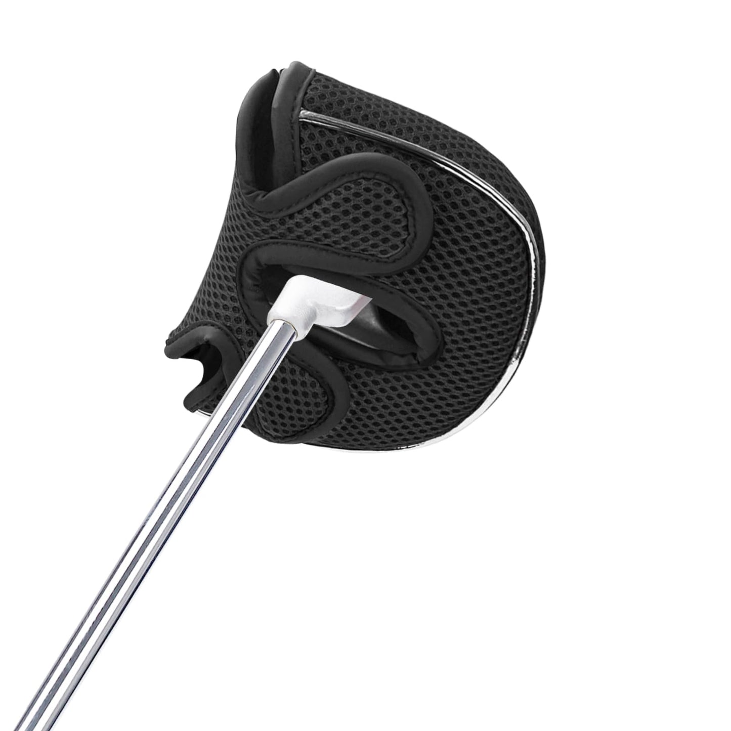 Andux Mesh Golf Putter Head Covers for Low Center Shaft Putter MT/TG22, Semicircle Black