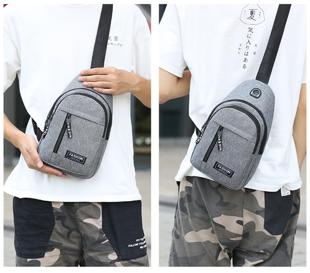 Brymthy Sling Backpacks Chest Shoulder Crossbody Purse Surper Light Handbag for Travel Running Cycling for Men (Black 1)