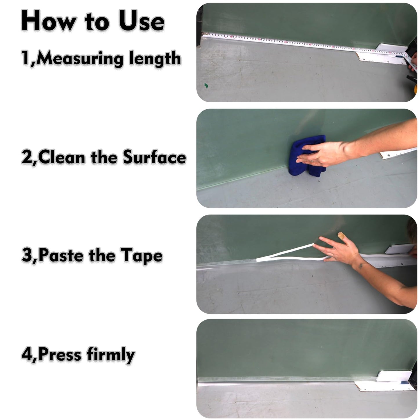 Silicone Seal Weather Stripping Tape 16.5 Feet Strip Bottom Draft Insulation Stopper Tape Weatherproof Soundproof for Door or Window Bathroom Shower Glass Gaps（45mm*5m）