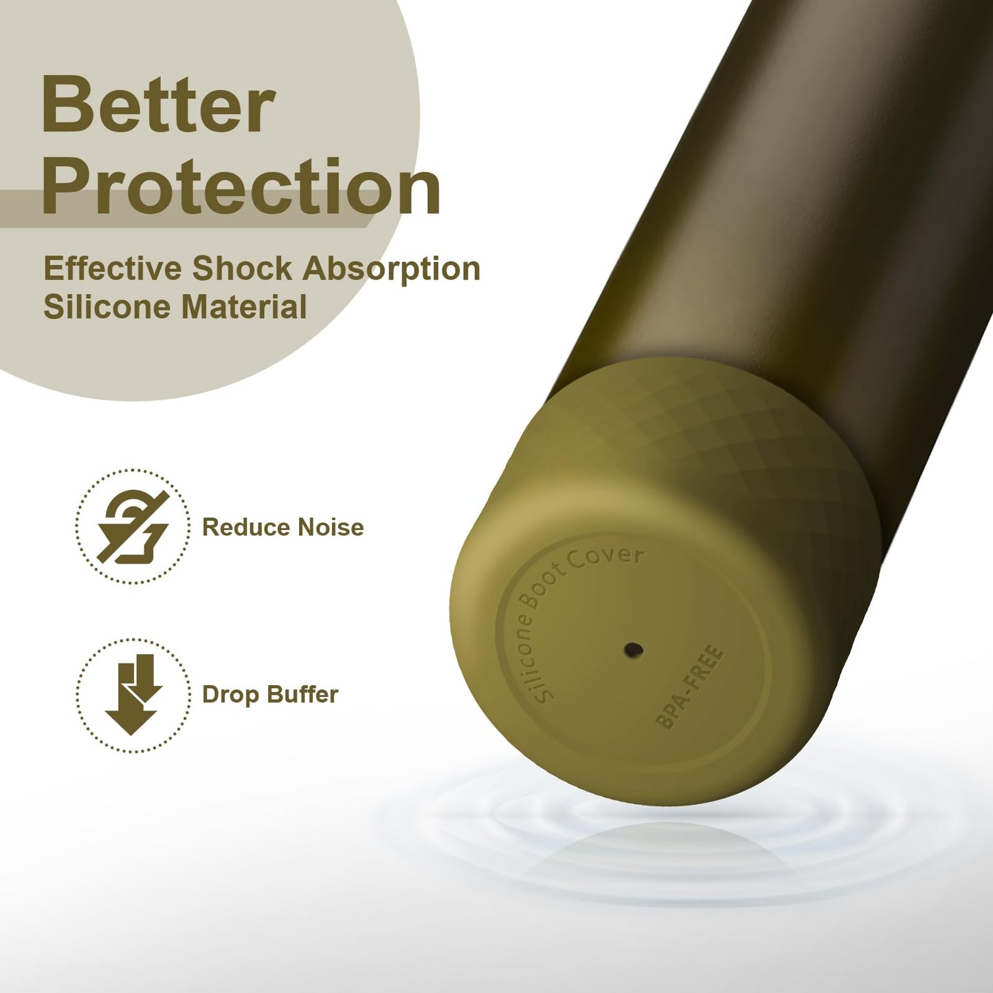 Alwenid 2PCS Silicone Water Bottle Boot for Owala 40 Oz, Anti-Slip Protective Sleeve Bottom Bumper Protector for FreeSip, Twist, and Flip Stainless Steel Water Bottles (Brown Green)