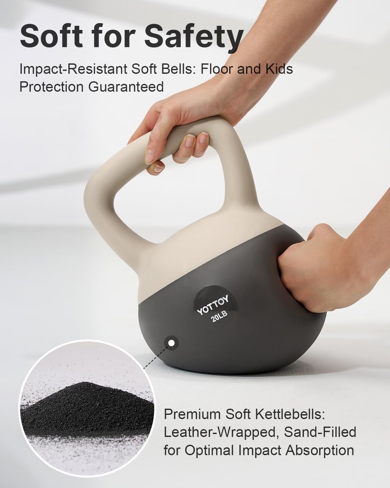 YOTTOY Soft Kettlebells, 10 lb kettlebell with Anti-Slip Base & Impact-Resistant Design - Perfect for Strength Training Kettlebells Weightlifting, Personal Training