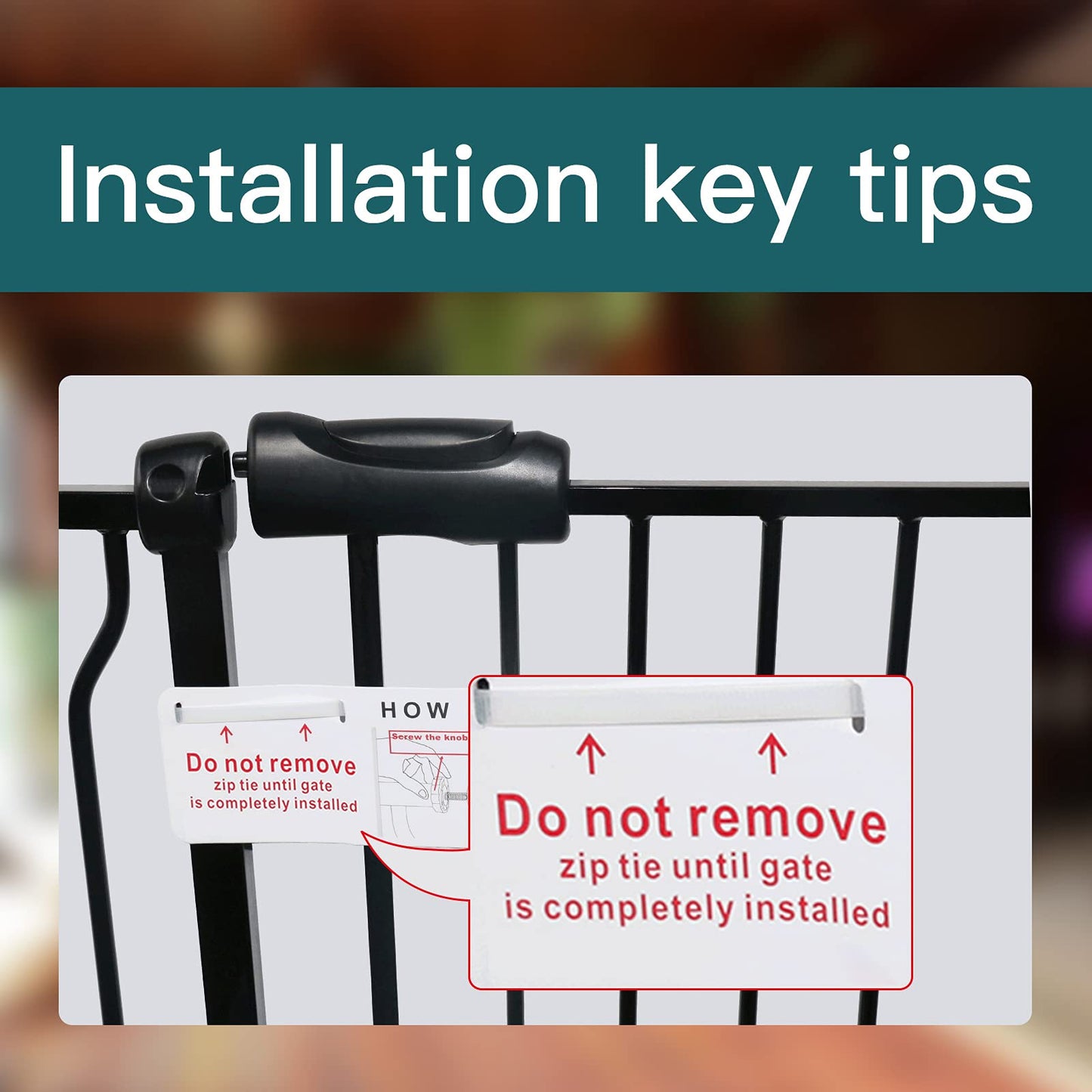 COSEND Extra Wide Baby Gate Tension Indoor Safety Gates Black Metal Large Pressure Mounted Pet Gate Walk Through Long Safety Dog Gate for The House Doorways Stairs (38.58"-43.31"/98-110CM, Black)