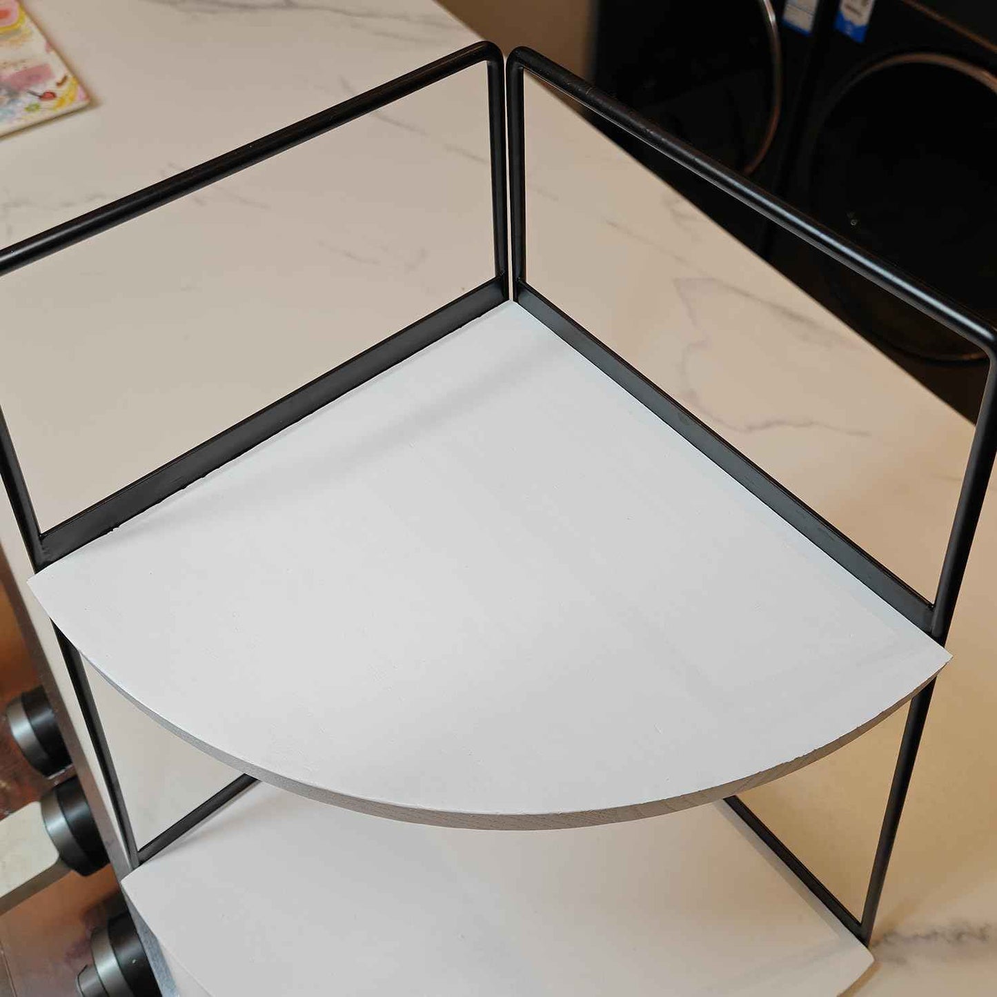 2 Tier Bathroom Counter Organizer,Standing Rack Cosmetic Holder,Wood Bathroom Organizer,Vanity Organizer Bathroom Counter Tray,for Bathroom,Bedroom (White)