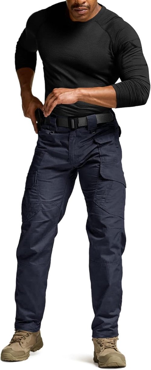 CQR Men's Tactical Pants - Lightweight Water Resistant Ripstop Cargo for Hiking & Outdoor Activities